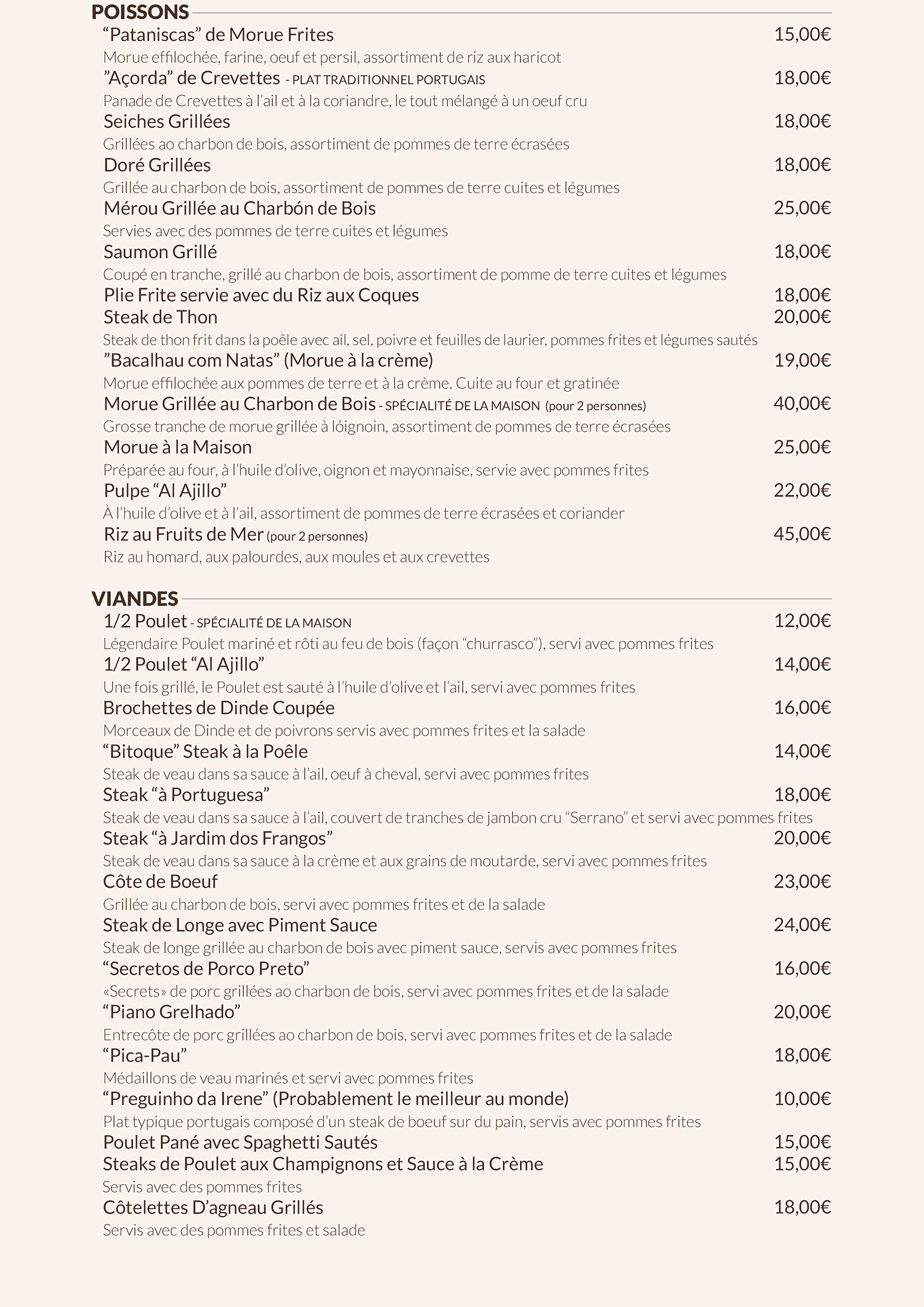 menu